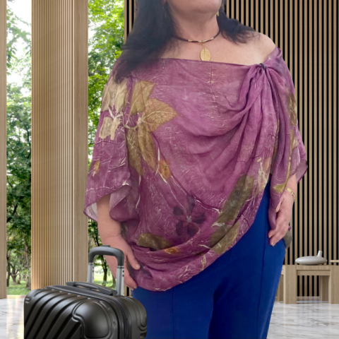 Blusa Echarpe de seda
