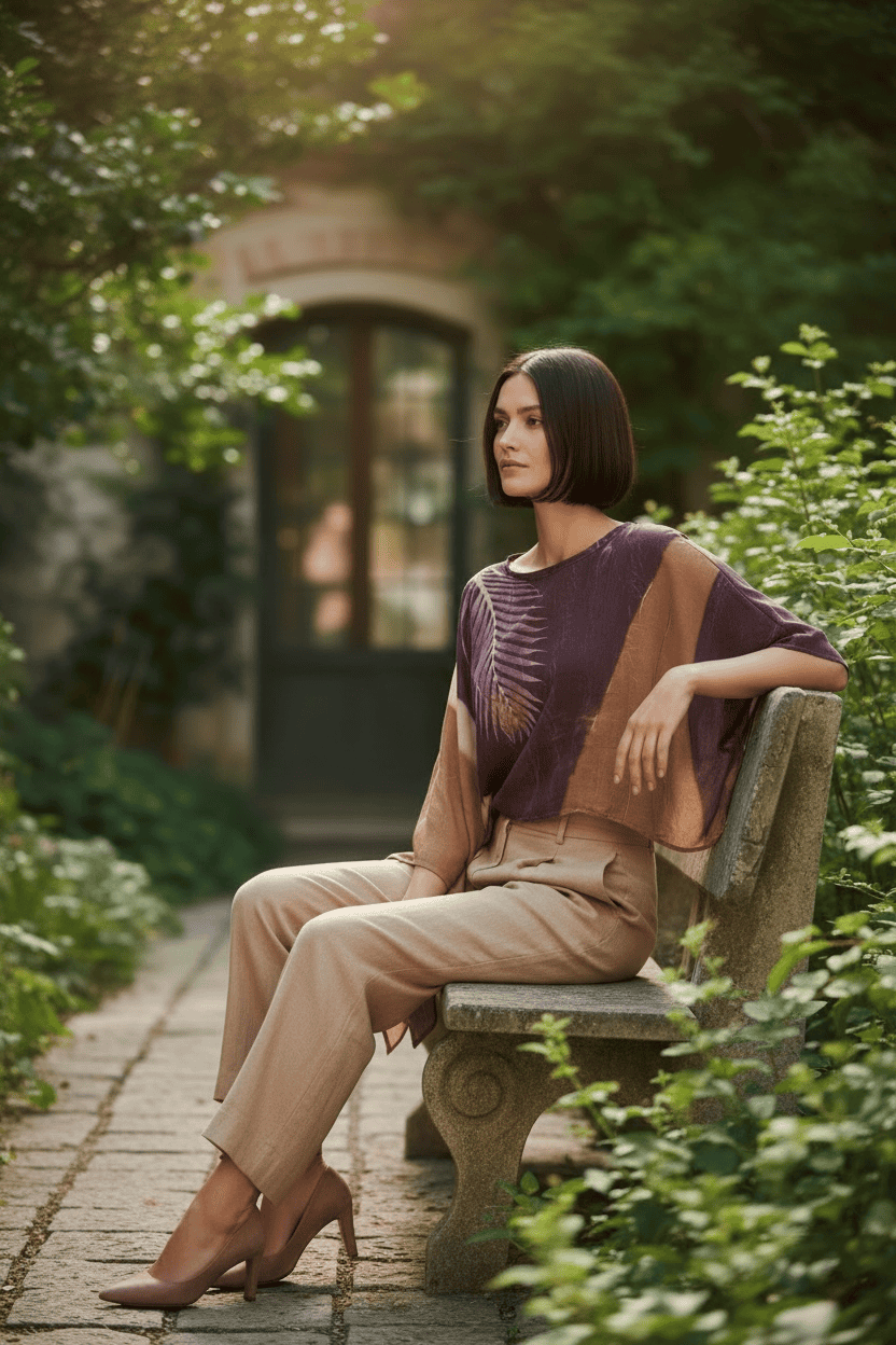 Blusa de seda pura Sussurros da Natureza - 10 - Imagem 12