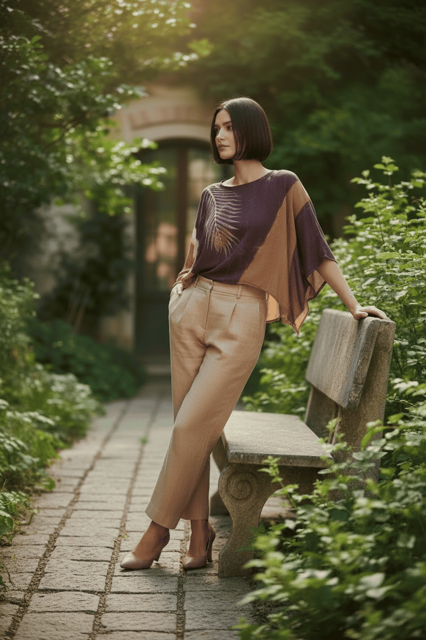 Blusa de seda pura Sussurros da Natureza - 10 - Imagem 10