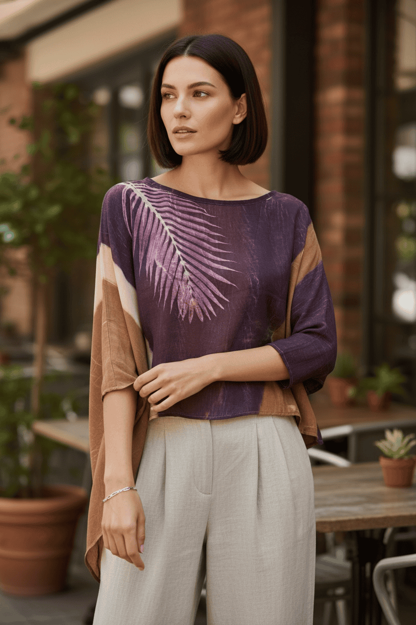 Blusa de seda pura Sussurros da Natureza - 10